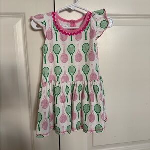 Mud Pie Pink and Green Tennis Racket Dress